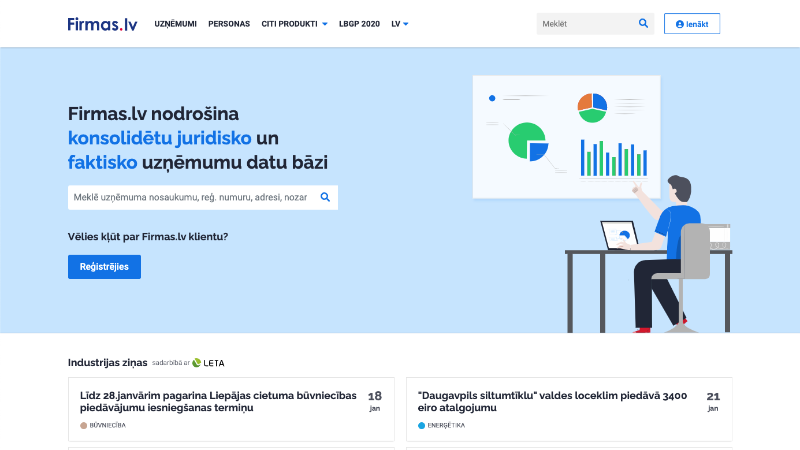 Firmas.lv jaunā sākumlapa