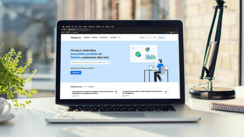 Dators, atvērts Firmas.lv portāls